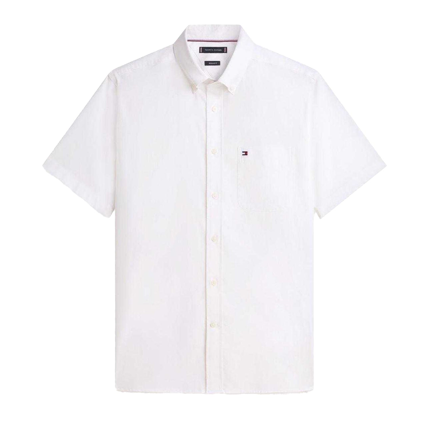 White - Front - Tommy Hilfiger Mens Oxford Cotton Short-Sleeved Shirt