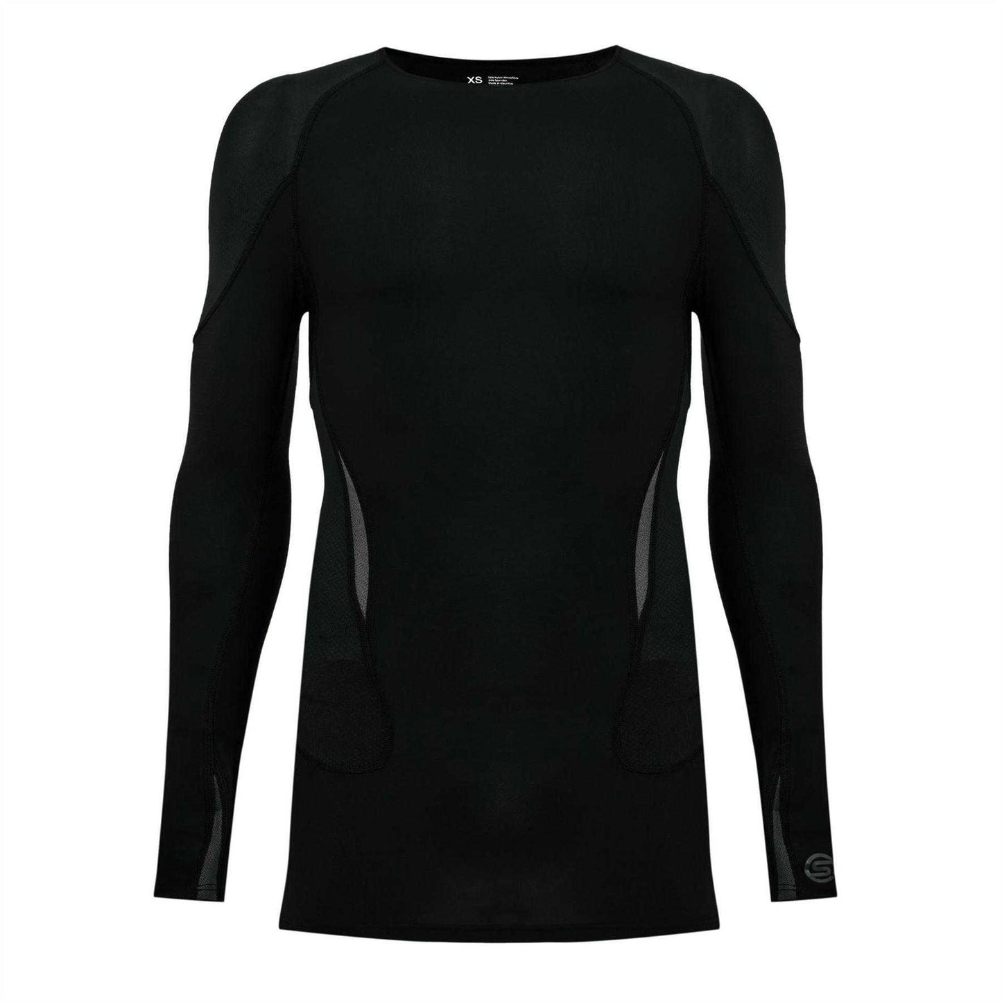 Black-Grey - Front - Skins Mens G400 Plain Performance Long-Sleeved Top