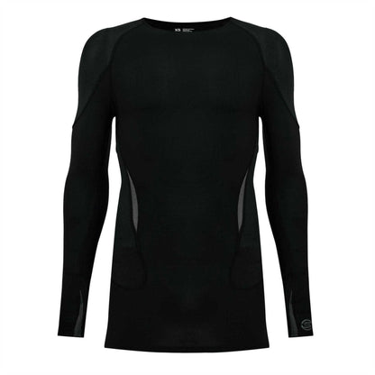 Black-Grey - Front - Skins Mens G400 Plain Performance Long-Sleeved Top