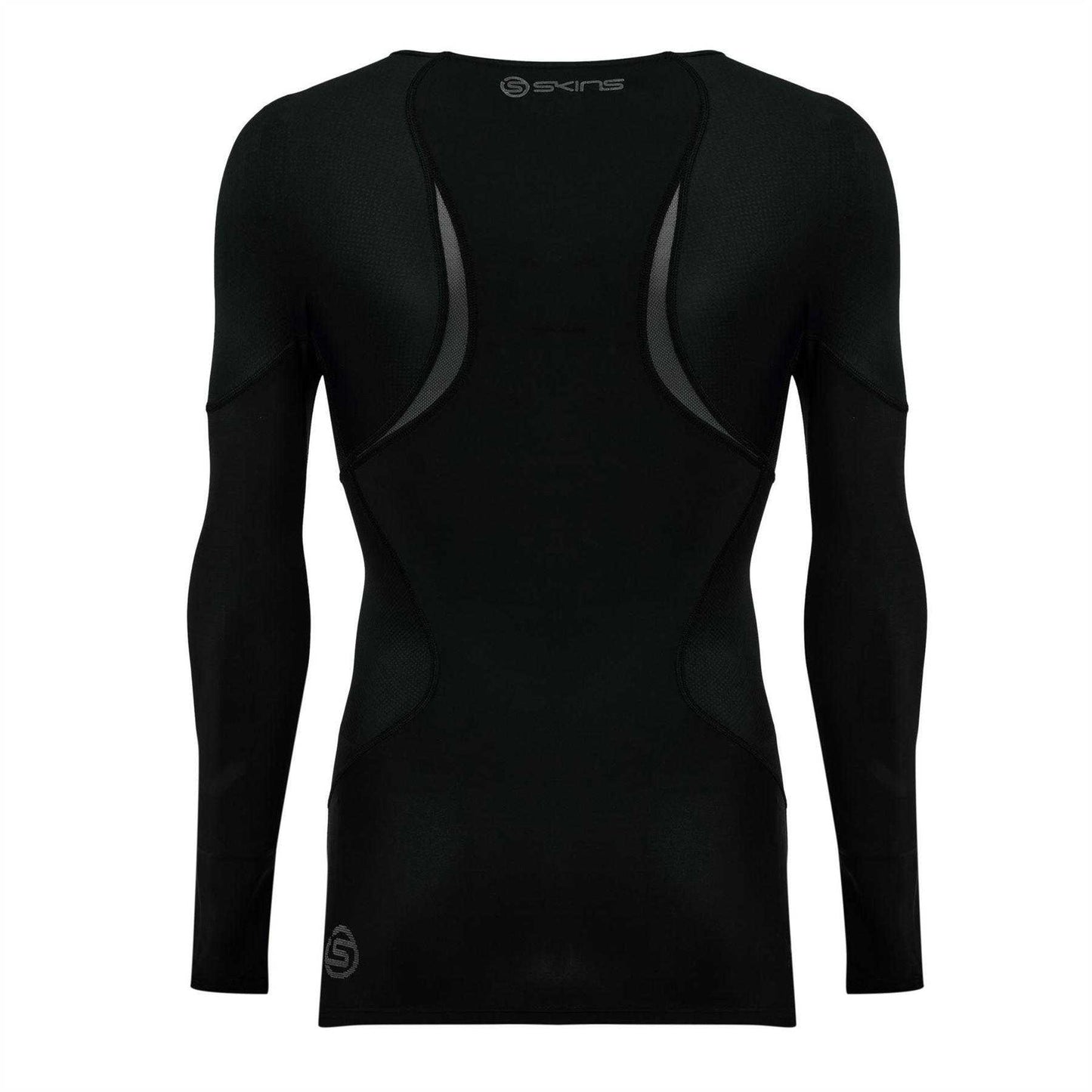 Black-Grey - Back - Skins Mens G400 Plain Performance Long-Sleeved Top