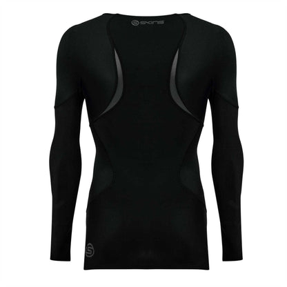 Black-Grey - Back - Skins Mens G400 Plain Performance Long-Sleeved Top