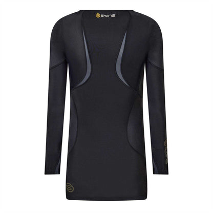 Black-Yellow - Back - Skins Mens G400 Plain Performance Long-Sleeved Top