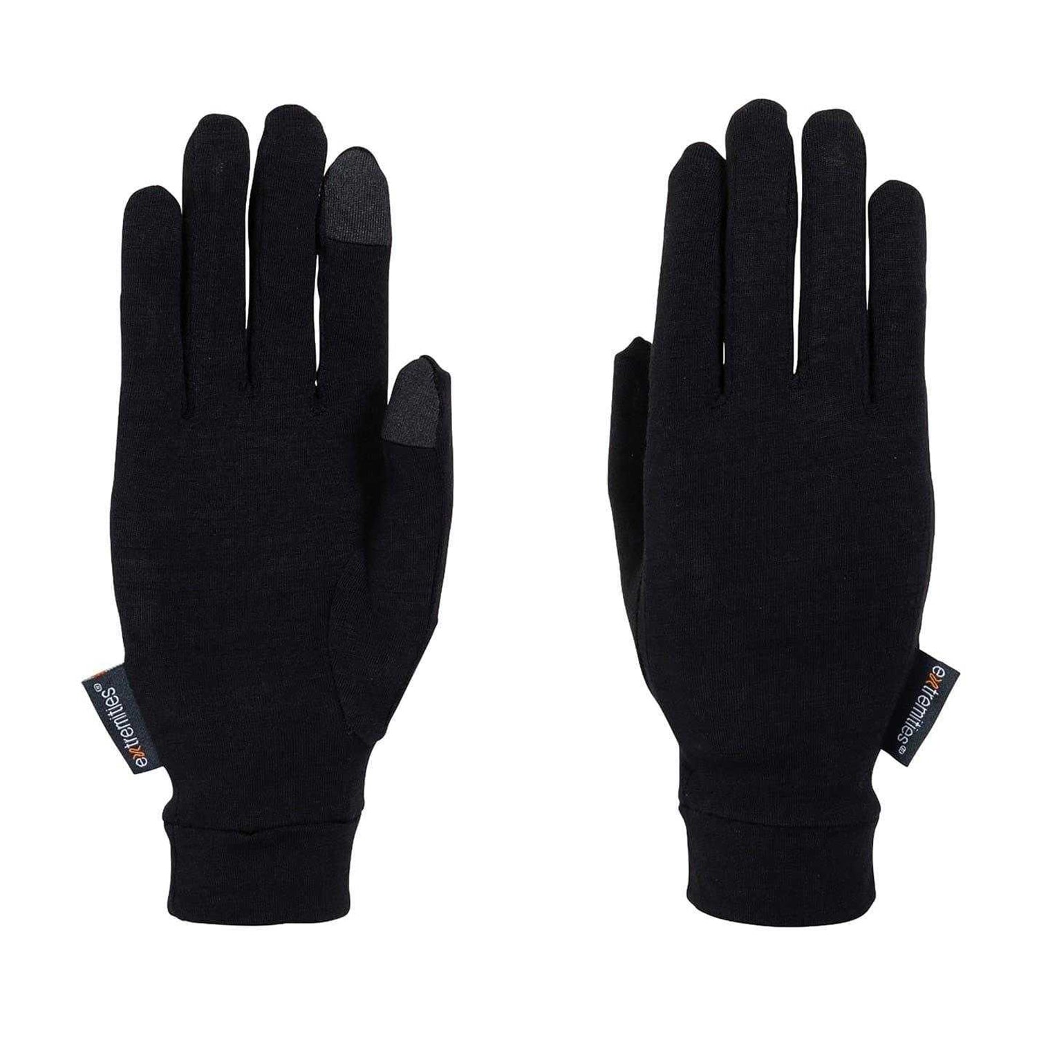 Black - Side - Extremities Touch Screen Merino Wool Gloves