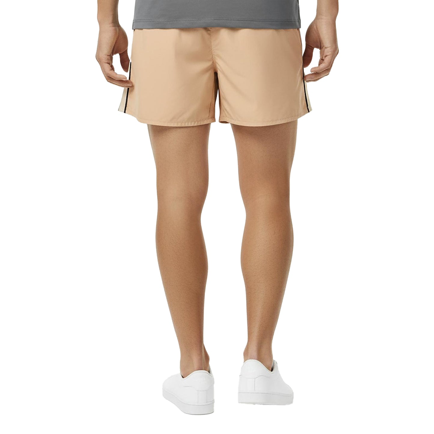 Beige - Lifestyle - Lacoste Mens Fleece Side Stripe Shorts