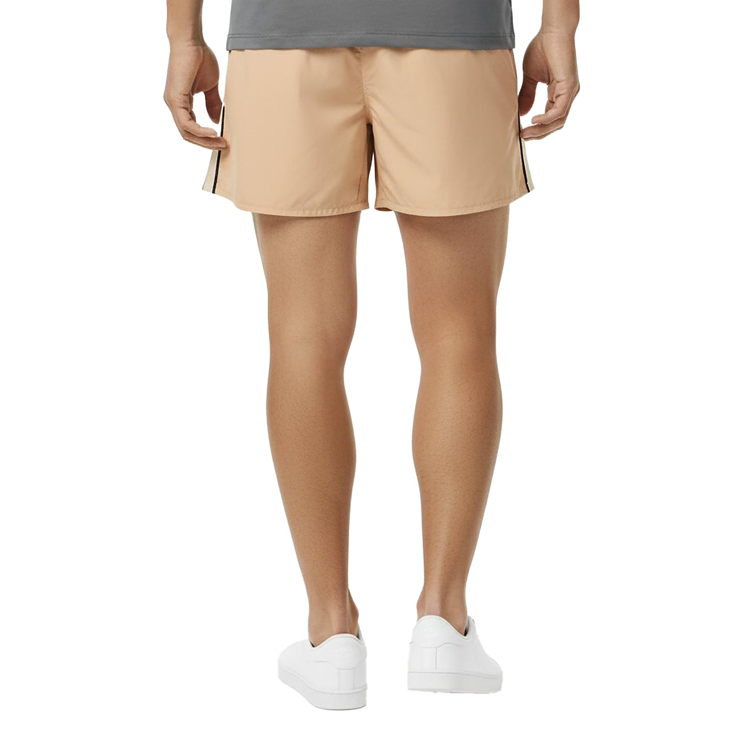 Beige - Lifestyle - Lacoste Mens Fleece Side Stripe Shorts