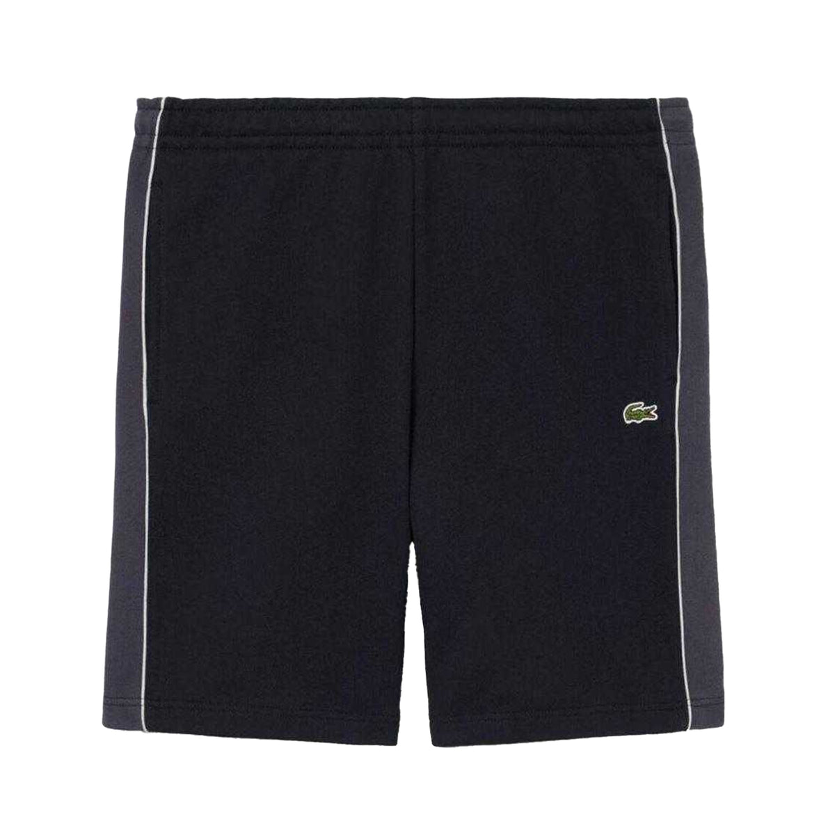 Black - Front - Lacoste Mens Fleece Side Stripe Shorts