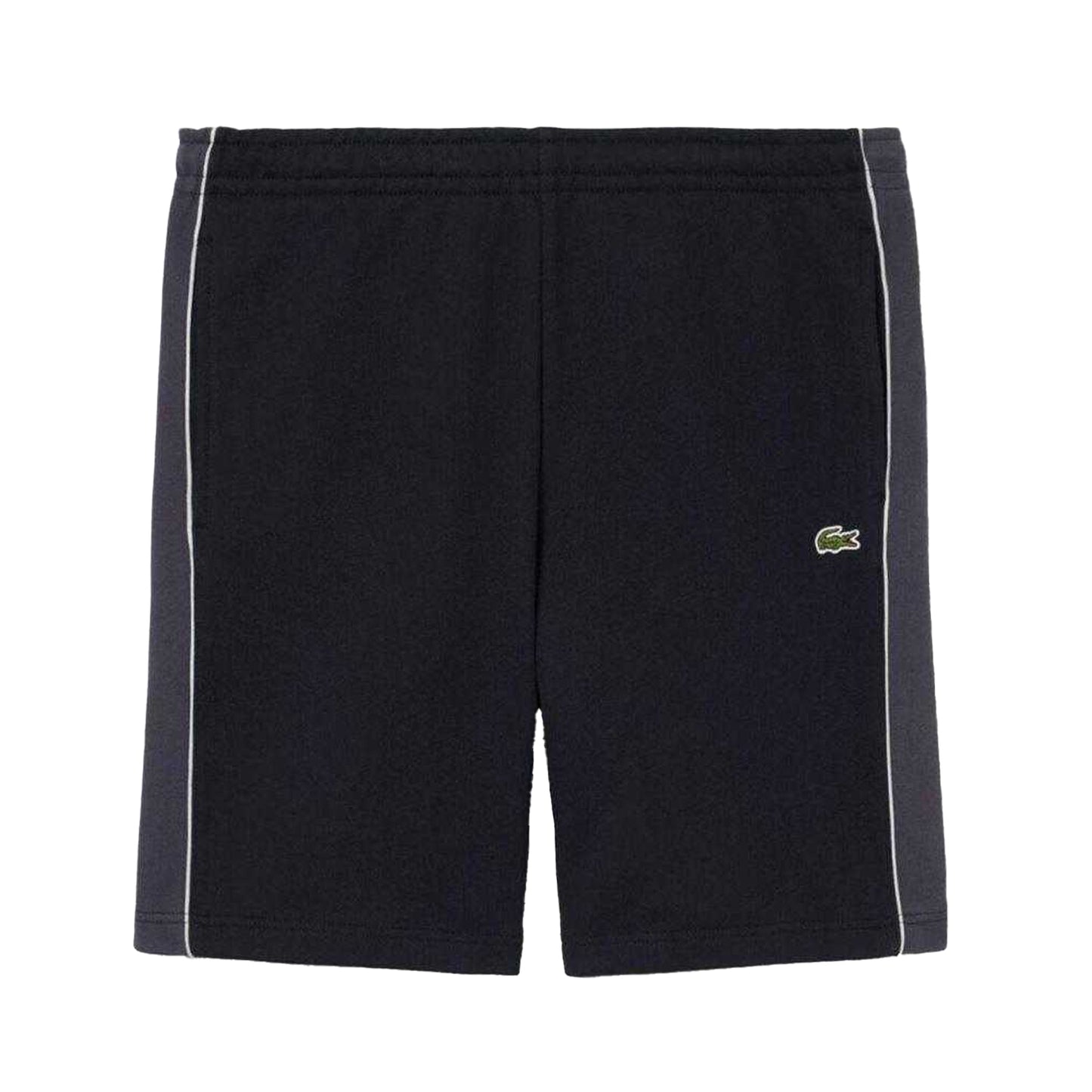 Black - Front - Lacoste Mens Fleece Side Stripe Shorts