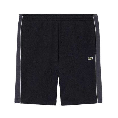 Black - Front - Lacoste Mens Fleece Side Stripe Shorts