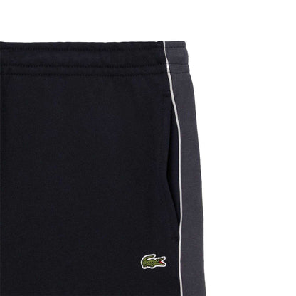 Black - Back - Lacoste Mens Fleece Side Stripe Shorts