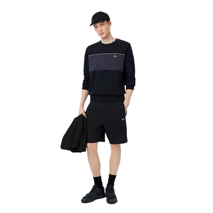 Black - Lifestyle - Lacoste Mens Fleece Side Stripe Shorts