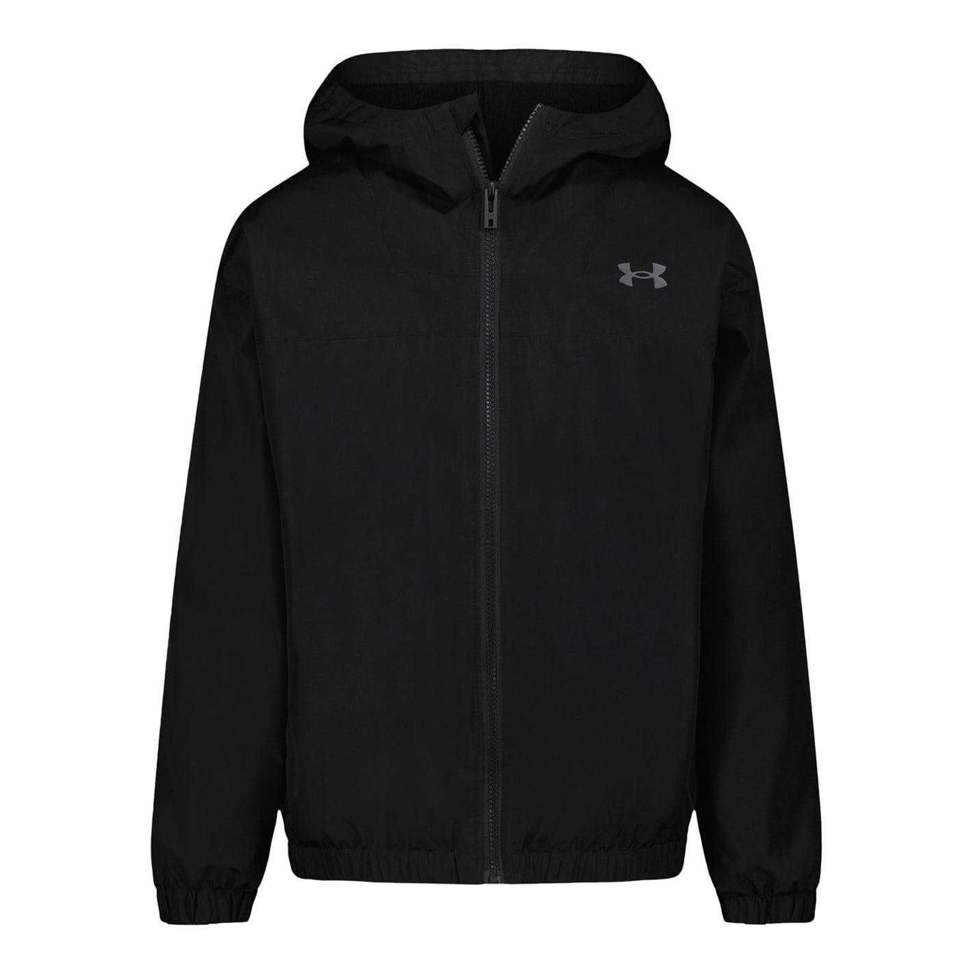 Black - Front - Under Armour Childrens-Kids Colour Block Windbreaker