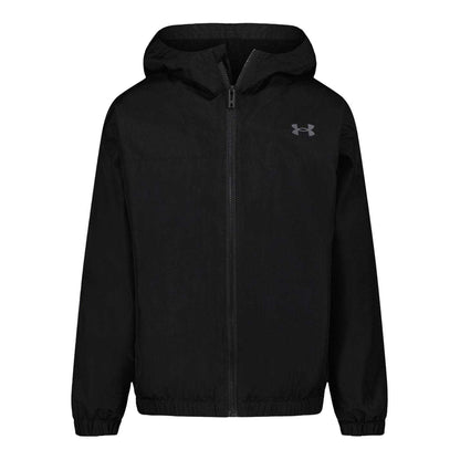 Black - Front - Under Armour Childrens-Kids Colour Block Windbreaker