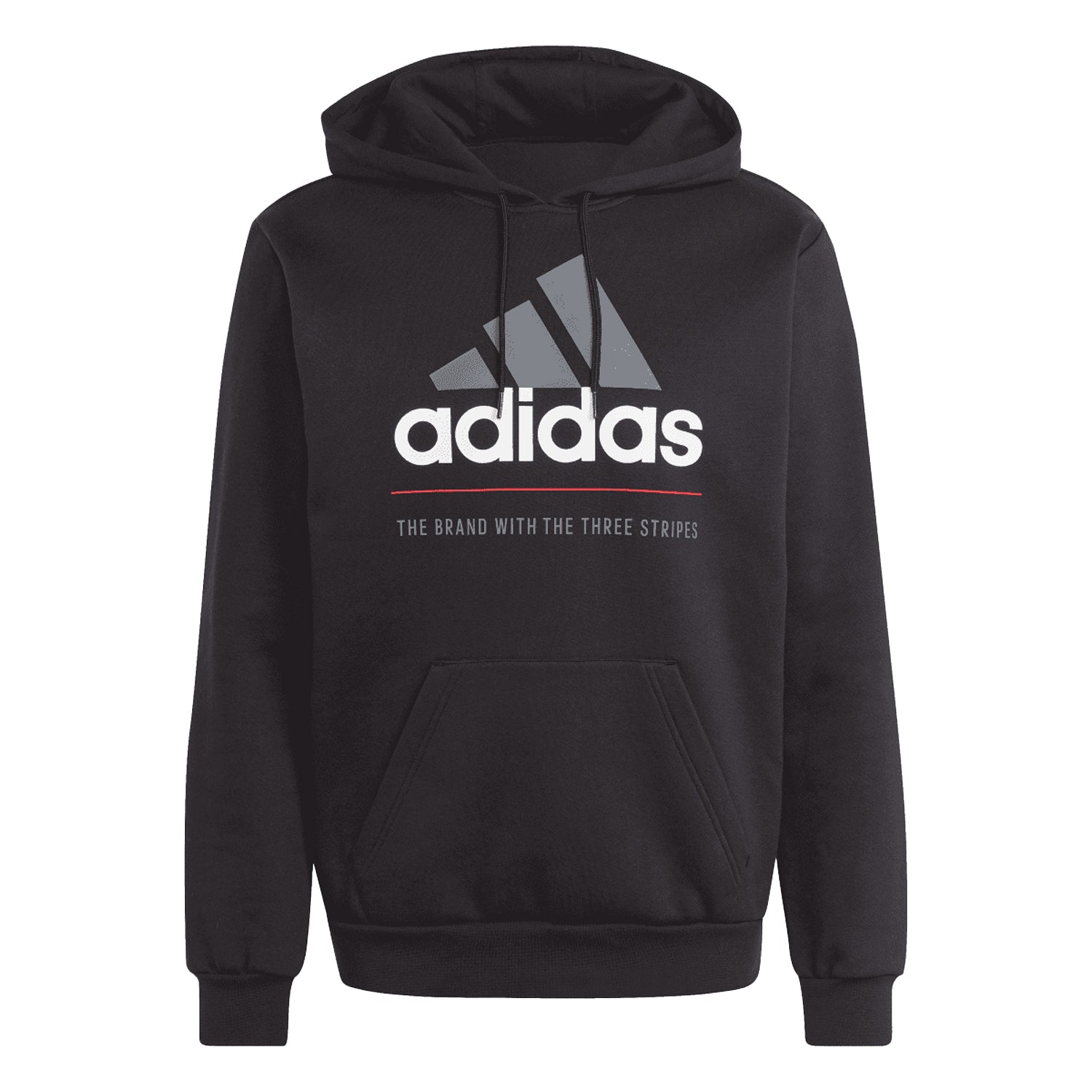 Black - Front - Adidas Mens Fleece Hooded Tracksuit