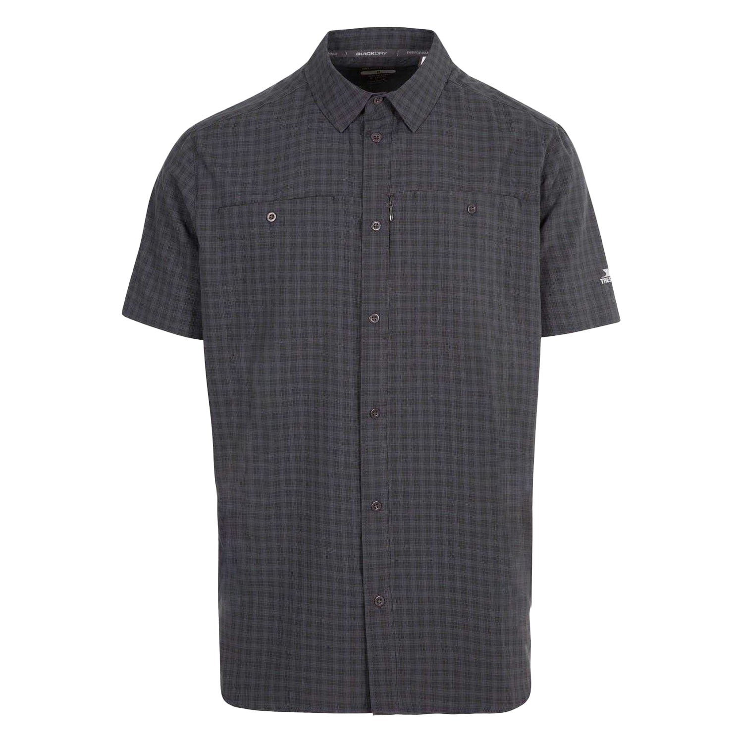 Dark Grey - Front - Trespass Mens Gilcrux Short-Sleeved Shirt