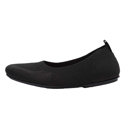 Black - Side - Fit Flop Womens-Ladies Knitted Pumps