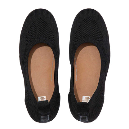 Black - Lifestyle - Fit Flop Womens-Ladies Knitted Pumps