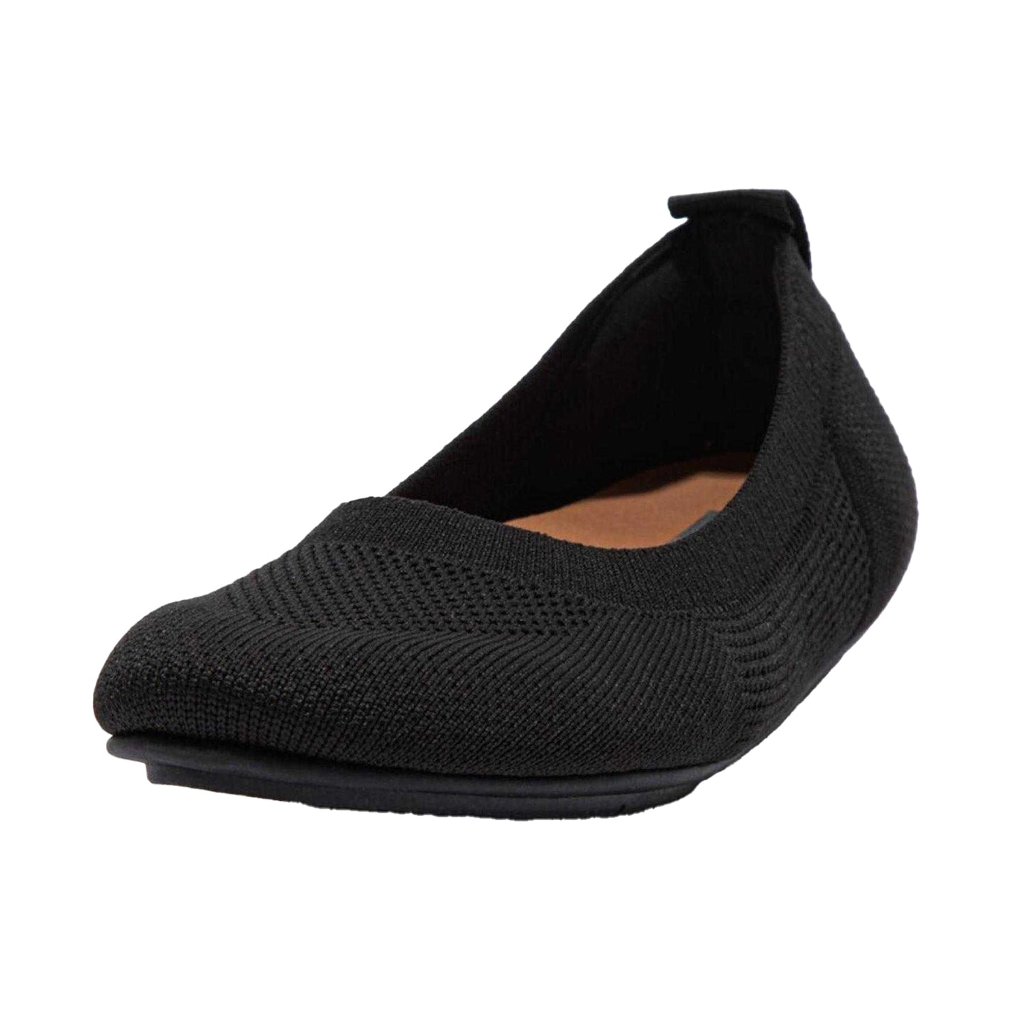 Black - Pack Shot - Fit Flop Womens-Ladies Knitted Pumps
