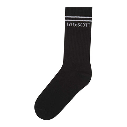 Black - Back - Lyle & Scott Childrens-Kids Crew Socks (Pack of 3)