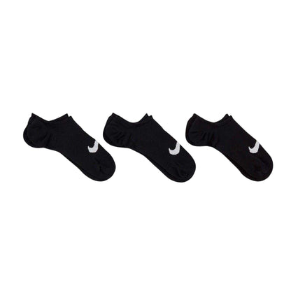 Black-White - Side - Nike Womens-Ladies Everyday Plus Trainer Socks (Pack of 3)