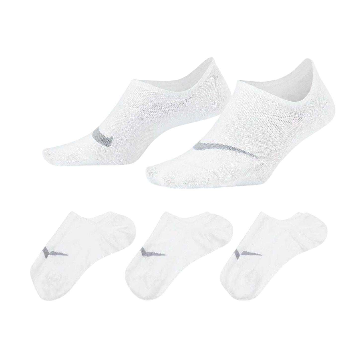 White - Front - Nike Womens-Ladies Everyday Plus Trainer Socks (Pack of 3)