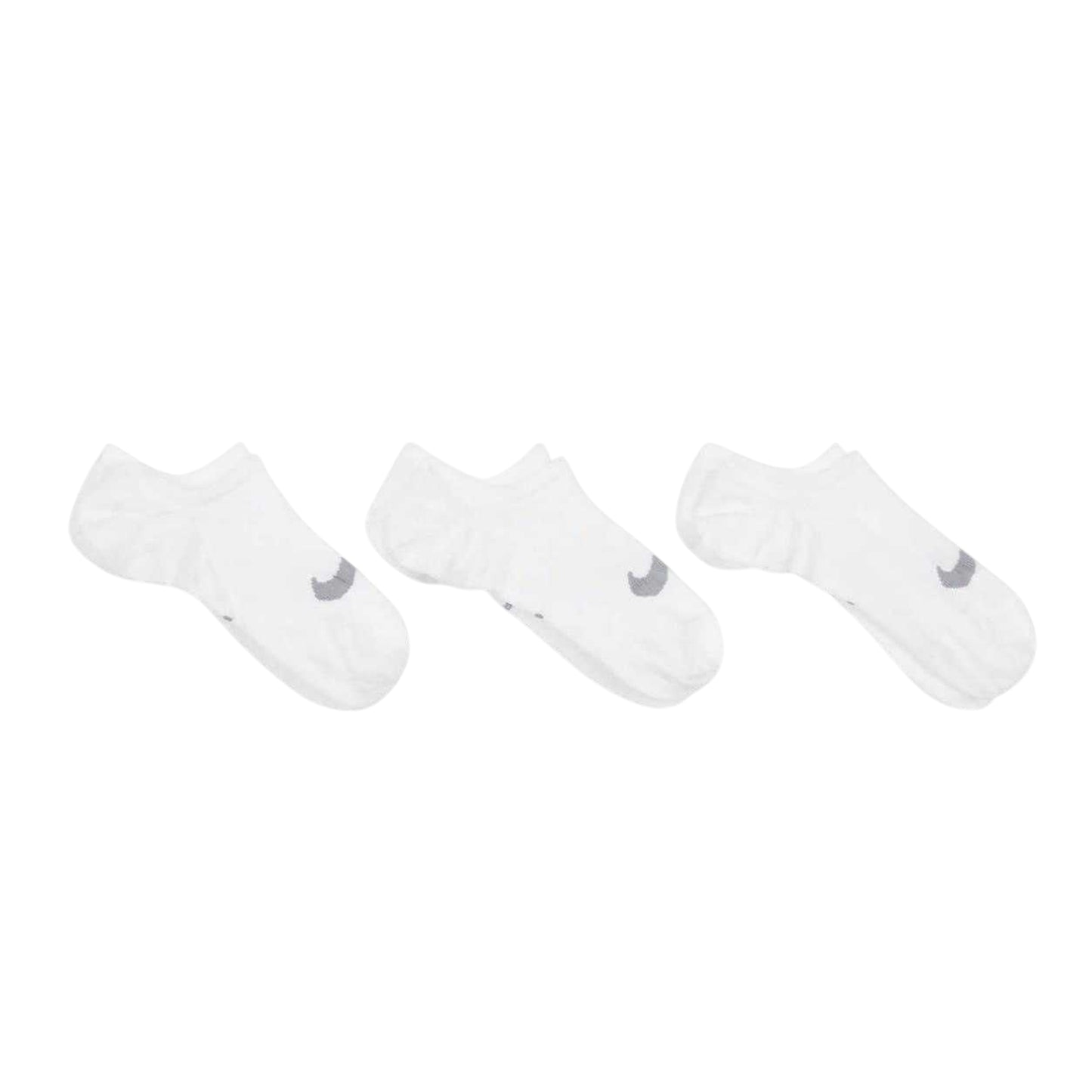 White - Side - Nike Womens-Ladies Everyday Plus Trainer Socks (Pack of 3)