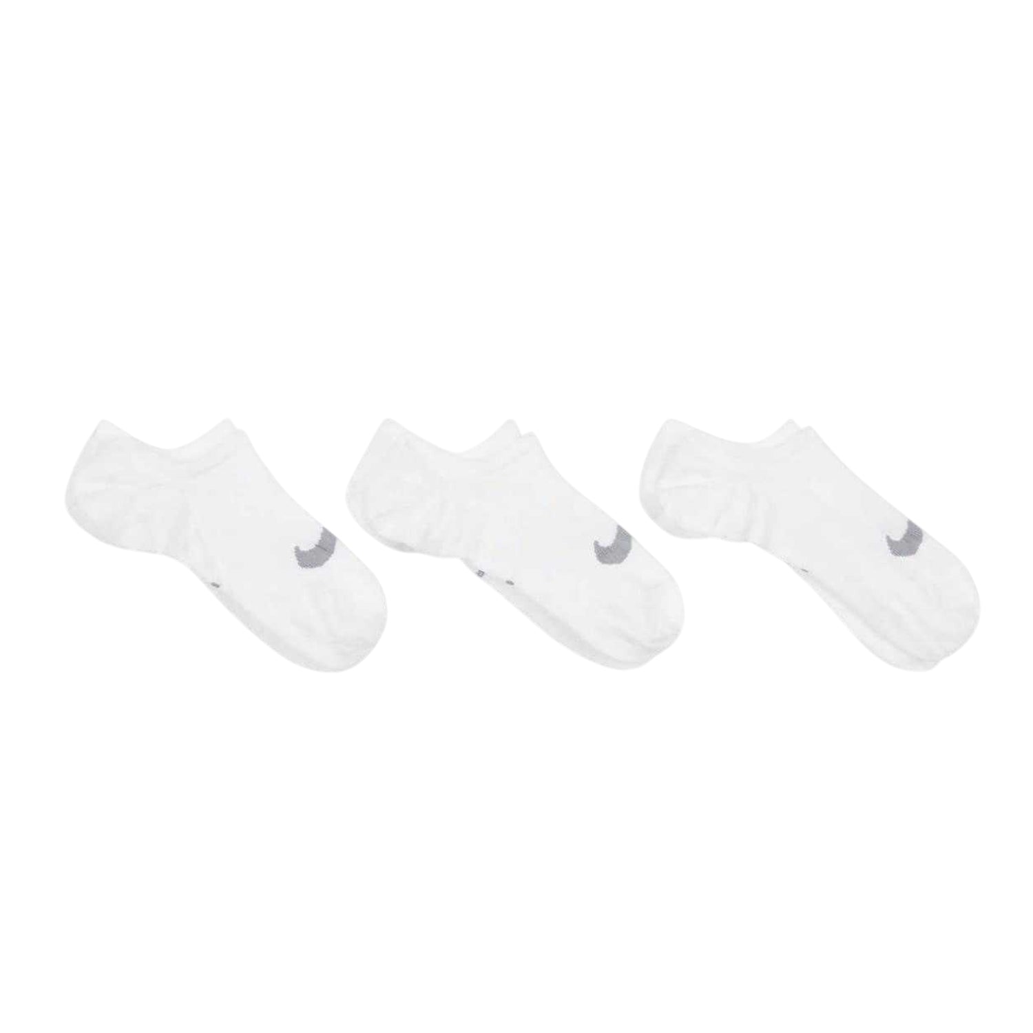 White - Side - Nike Womens-Ladies Everyday Plus Trainer Socks (Pack of 3)