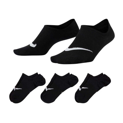 Black-White - Front - Nike Womens-Ladies Everyday Plus Trainer Socks (Pack of 3)
