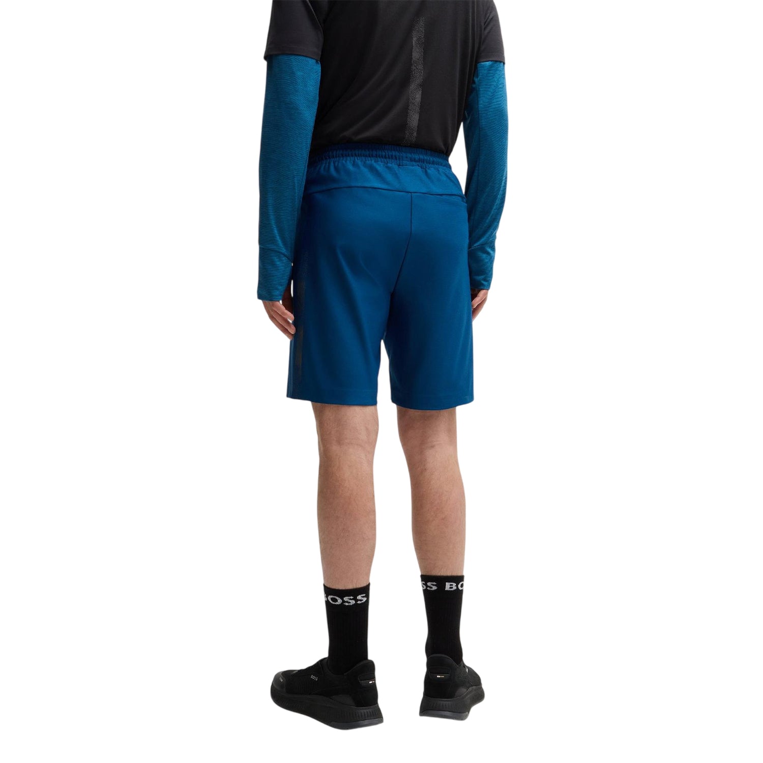 Blue - Back - Boss Mens Headlo Sweat Shorts