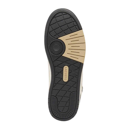 White-Dark Green - Side - Lacoste Mens T-Clip Set Leather Flat Court Trainers