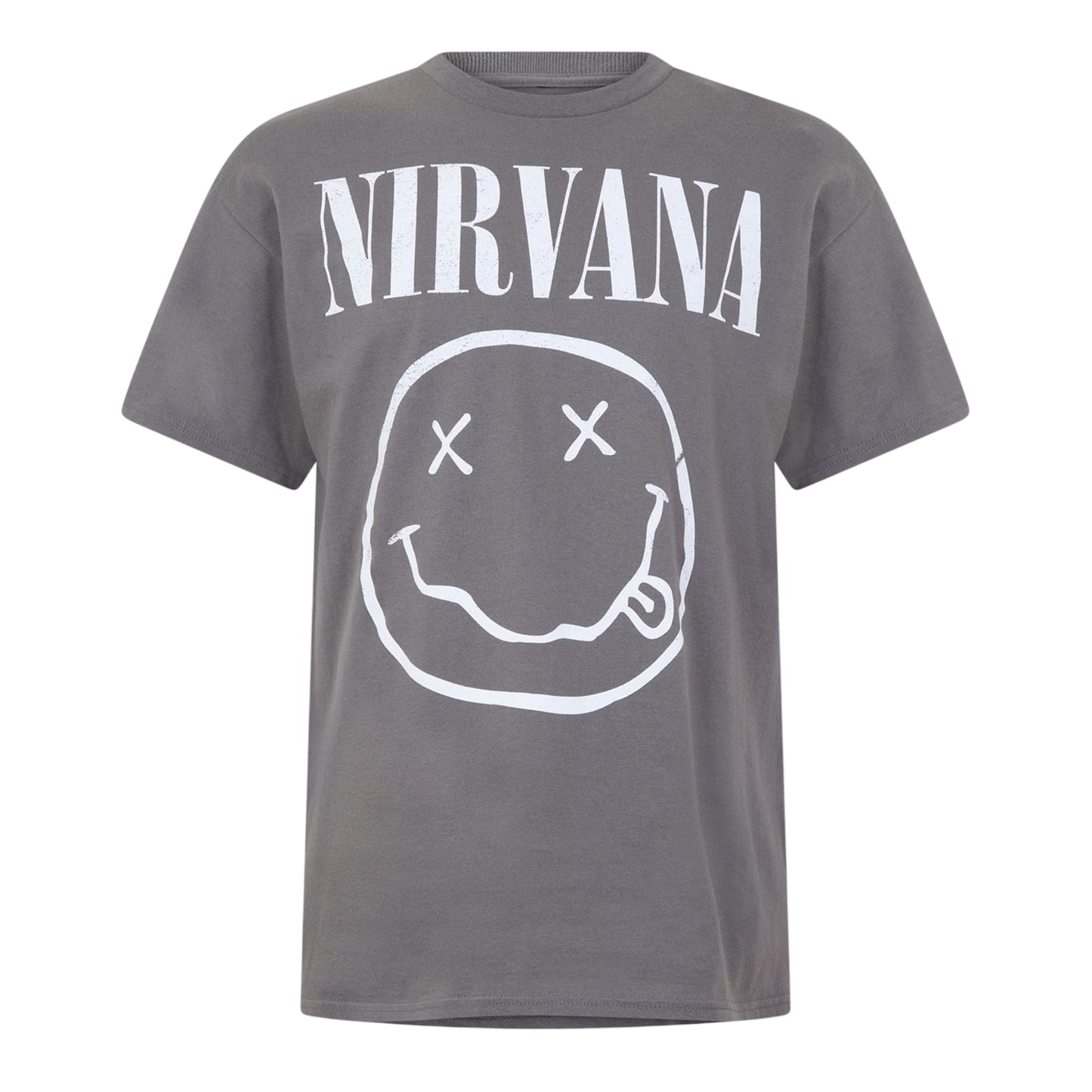 Grey - Front - Nirvana Womens-Ladies Logo T-Shirt