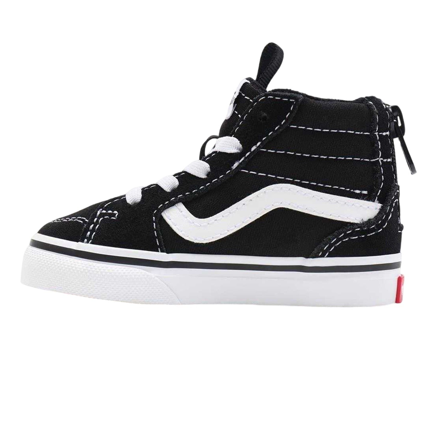 Black-White - Side - Vans Toddler Canvas High Top Trainers