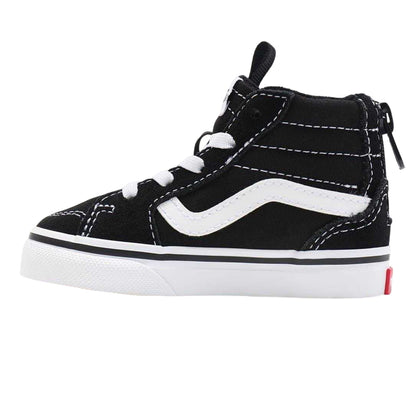 Black-White - Side - Vans Toddler Canvas High Top Trainers