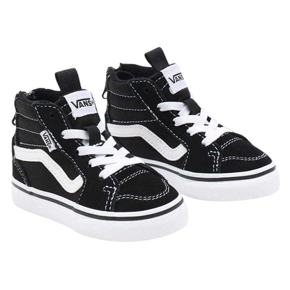 Black-White - Lifestyle - Vans Toddler Canvas High Top Trainers