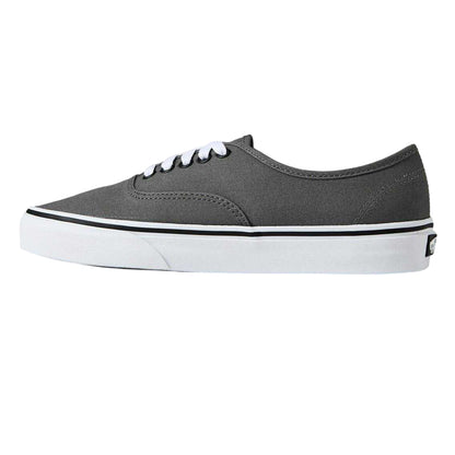 Pewter-White - Side - Vans Mens Authentic Classic Canvas Trainers