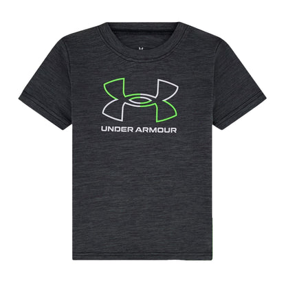 Black - Back - Under Armour Boys Tech Large Logo T-Shirt & Shorts Set