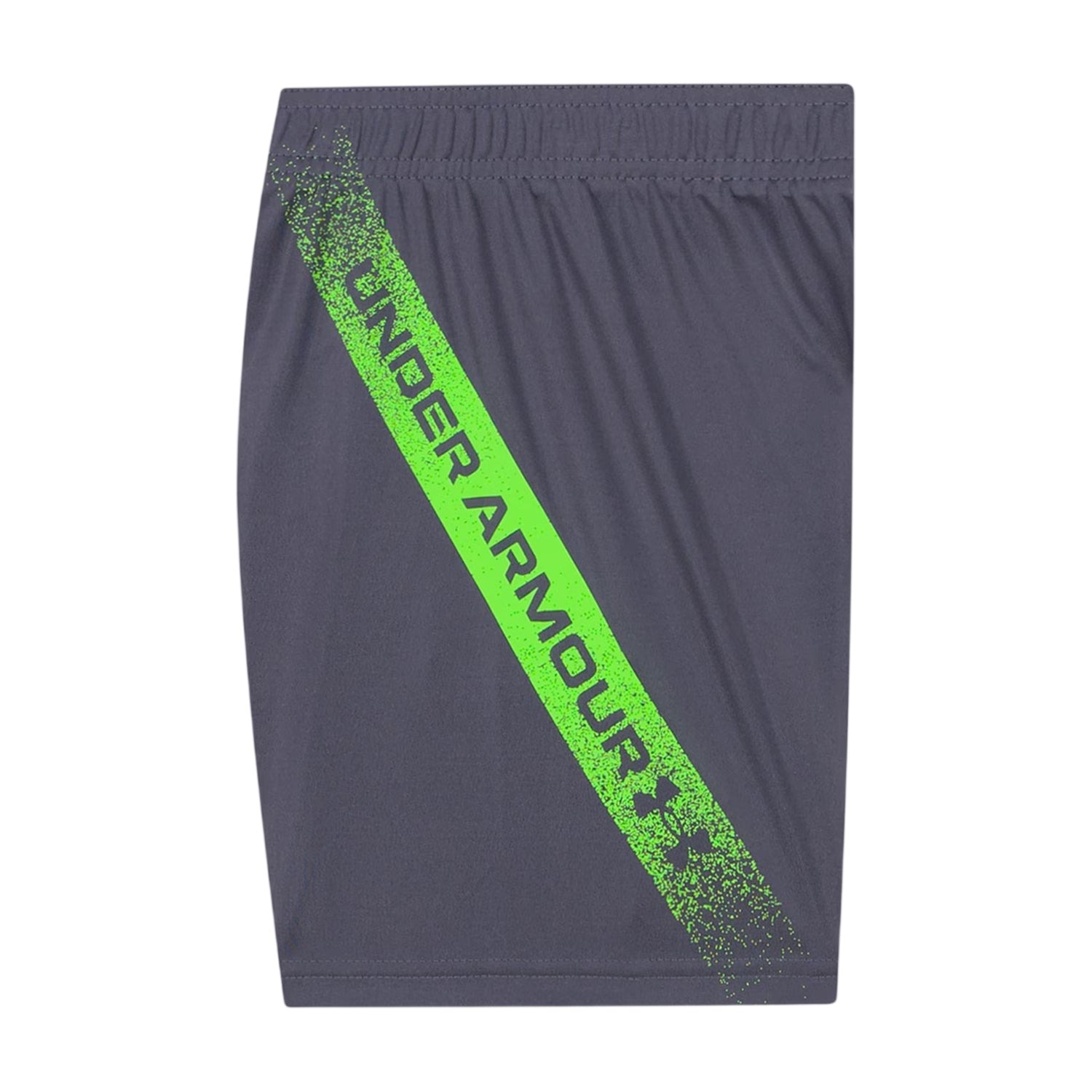 Hyper Green - Side - Under Armour Boys Tech Large Logo T-Shirt & Shorts Set