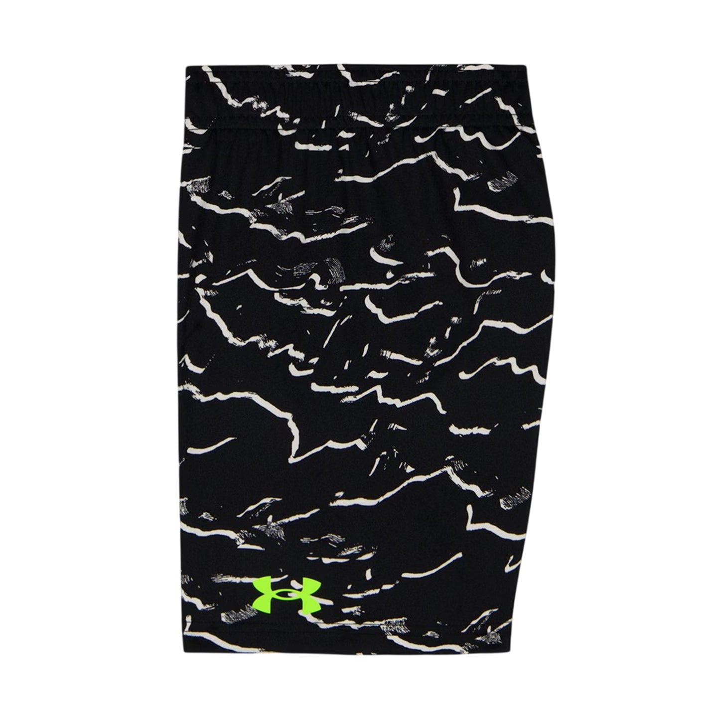 Black-Neon - Side - Under Armour Boys Tech Large Logo T-Shirt & Shorts Set