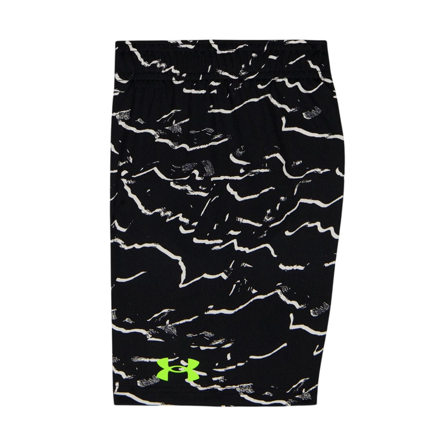 Black-Neon - Side - Under Armour Boys Tech Large Logo T-Shirt & Shorts Set