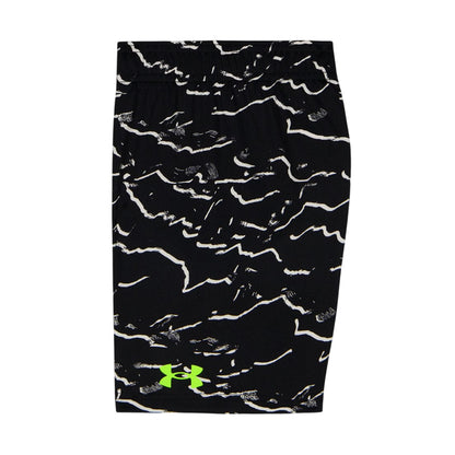 Black-Neon - Side - Under Armour Boys Tech Large Logo T-Shirt & Shorts Set