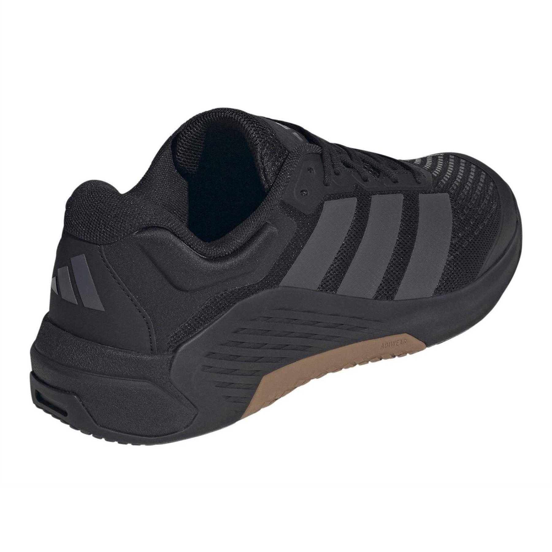 Black-Grey - Back - Adidas Mens Dropset4 Pwr Logo Shoes