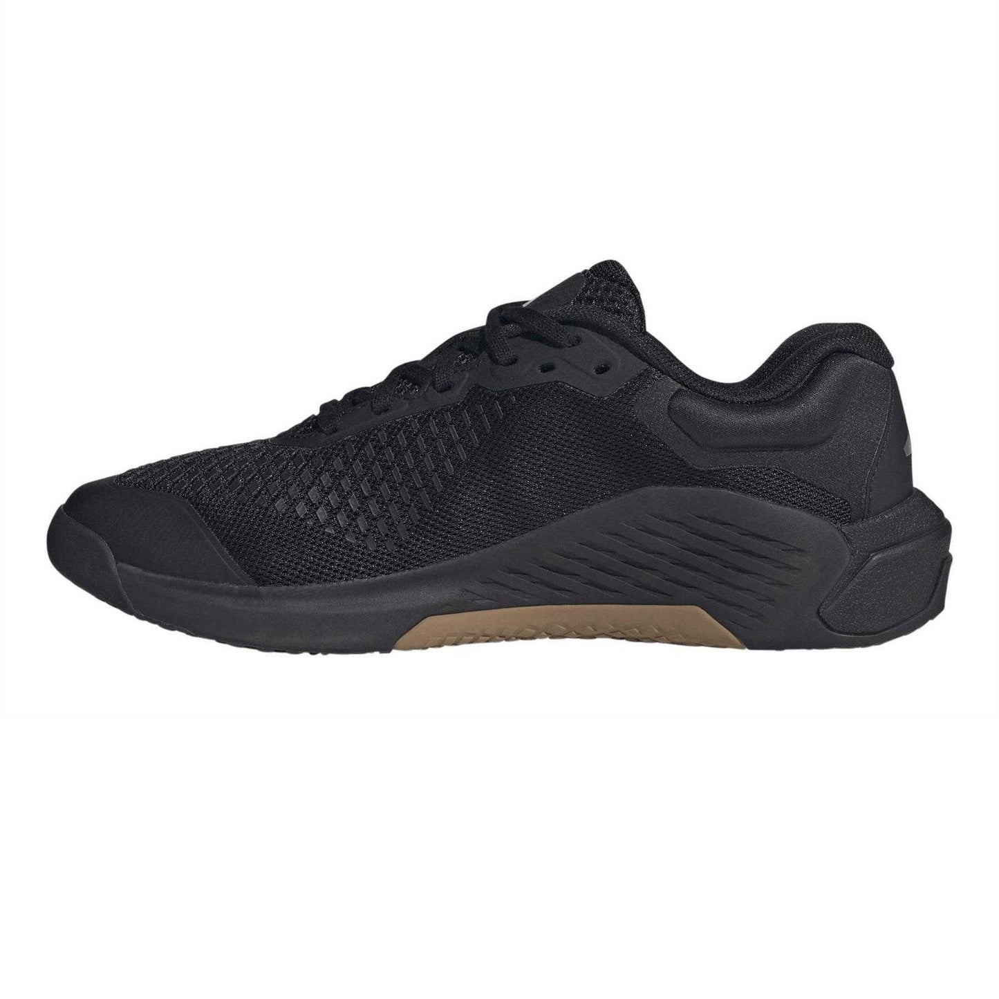 Black-Silver - Side - Adidas Mens Dropset4 Pwr Logo Shoes
