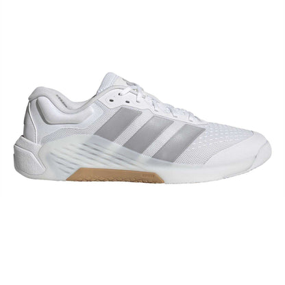 White-Silver - Front - Adidas Mens Dropset4 Pwr Logo Shoes
