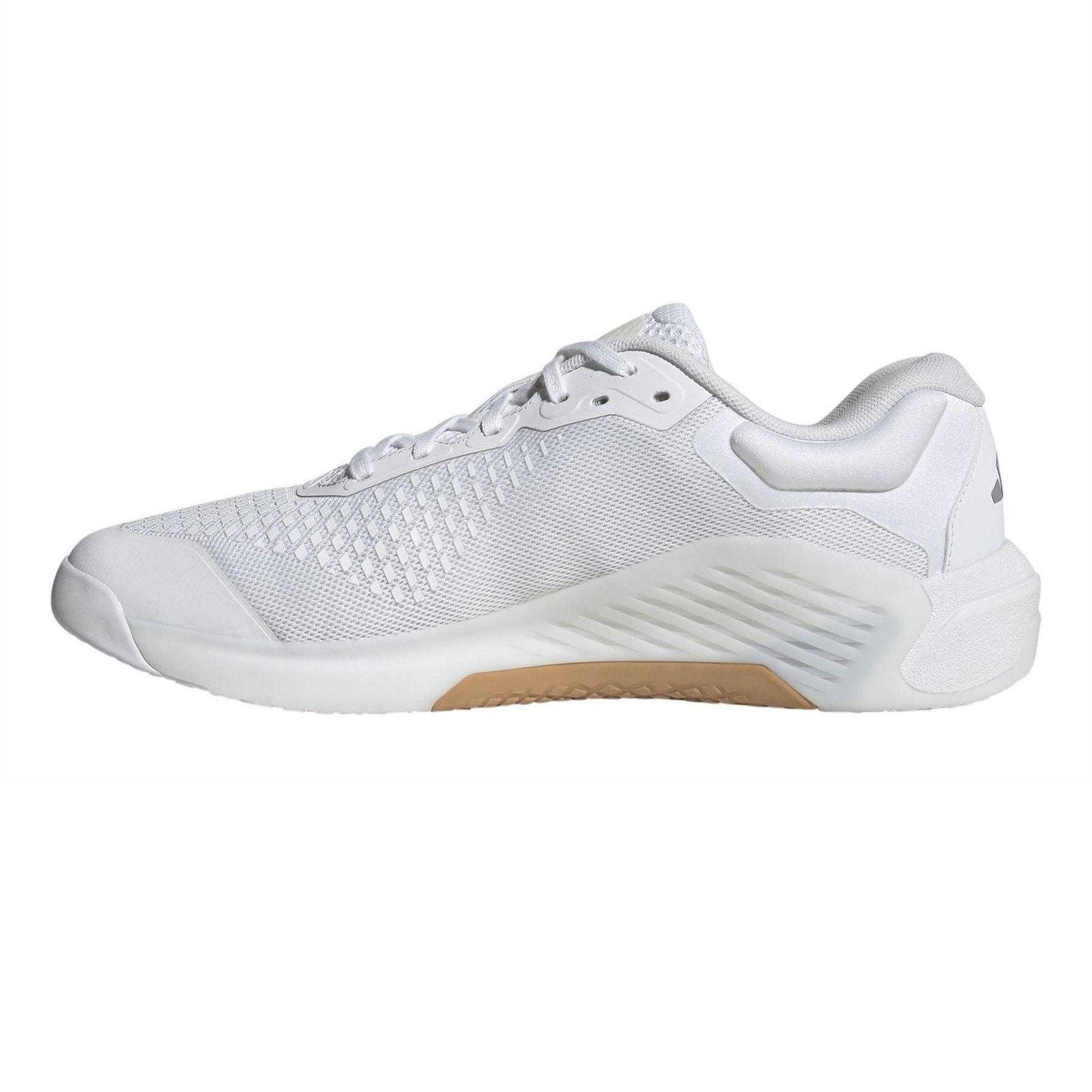 White-Silver - Side - Adidas Mens Dropset4 Pwr Logo Shoes