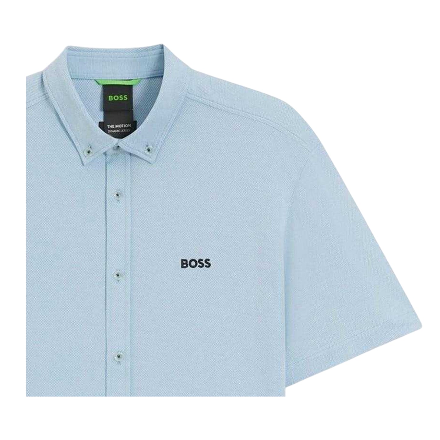 Light Blue - Back - Boss Mens Motion Plain Shirt