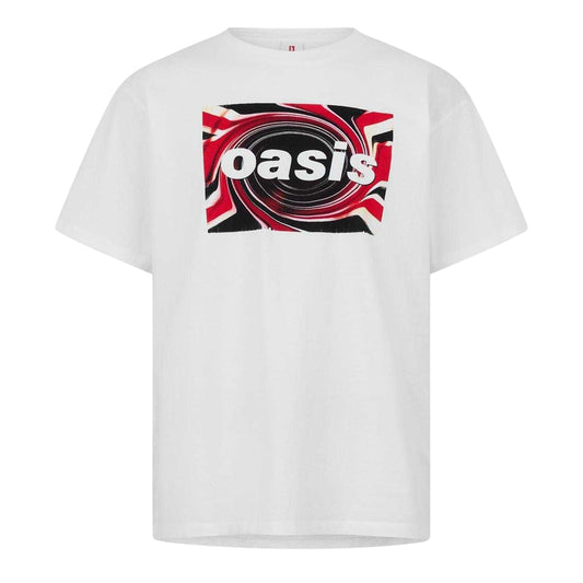 White - Front - Oasis Mens Logo Cotton T-Shirt