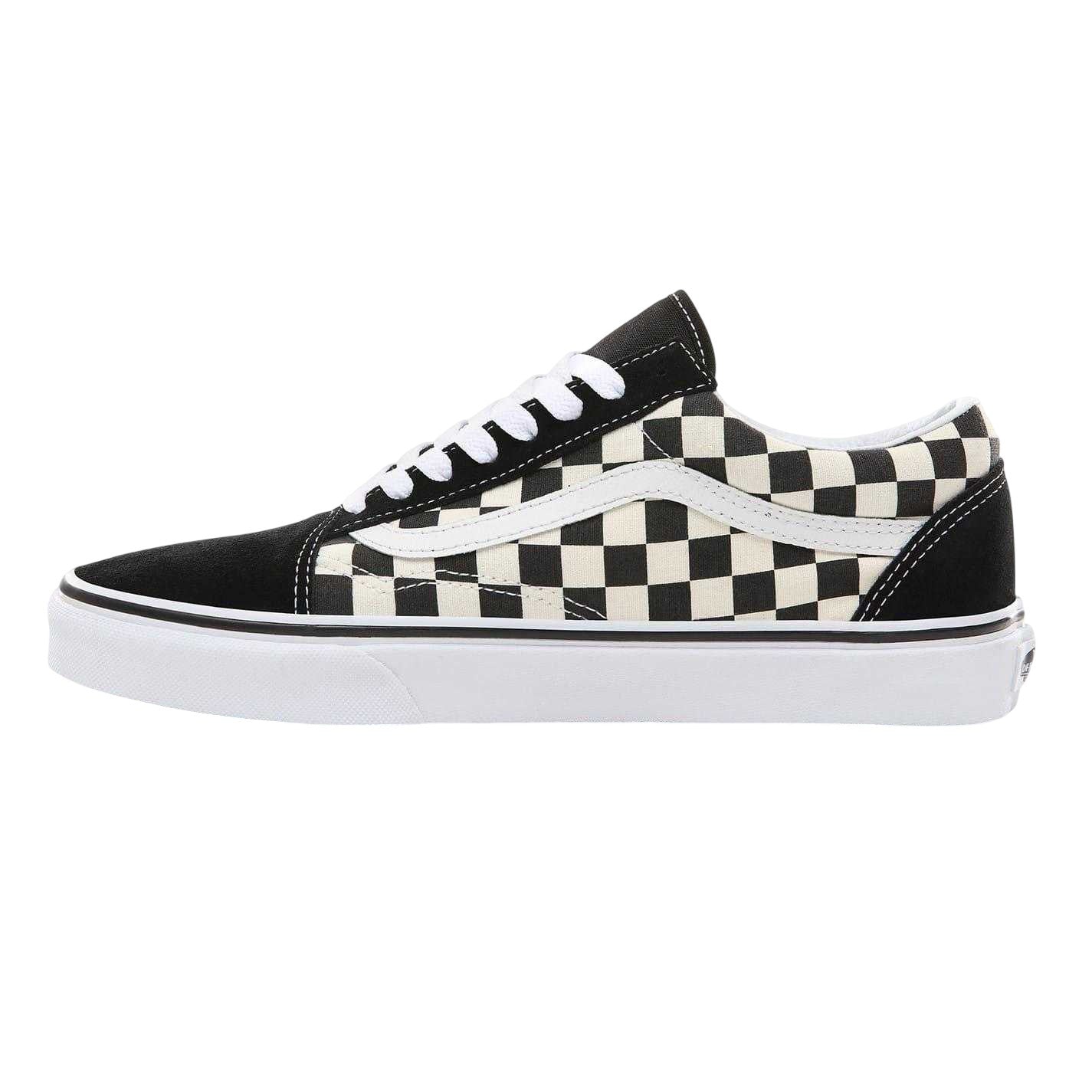 Check - Side - Vans Womens-Ladies Old Skool Suede Flat Skate Shoes