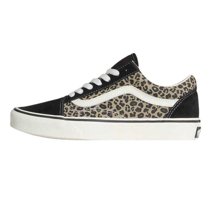 Leopard - Back - Vans Womens-Ladies Old Skool Suede Flat Skate Shoes