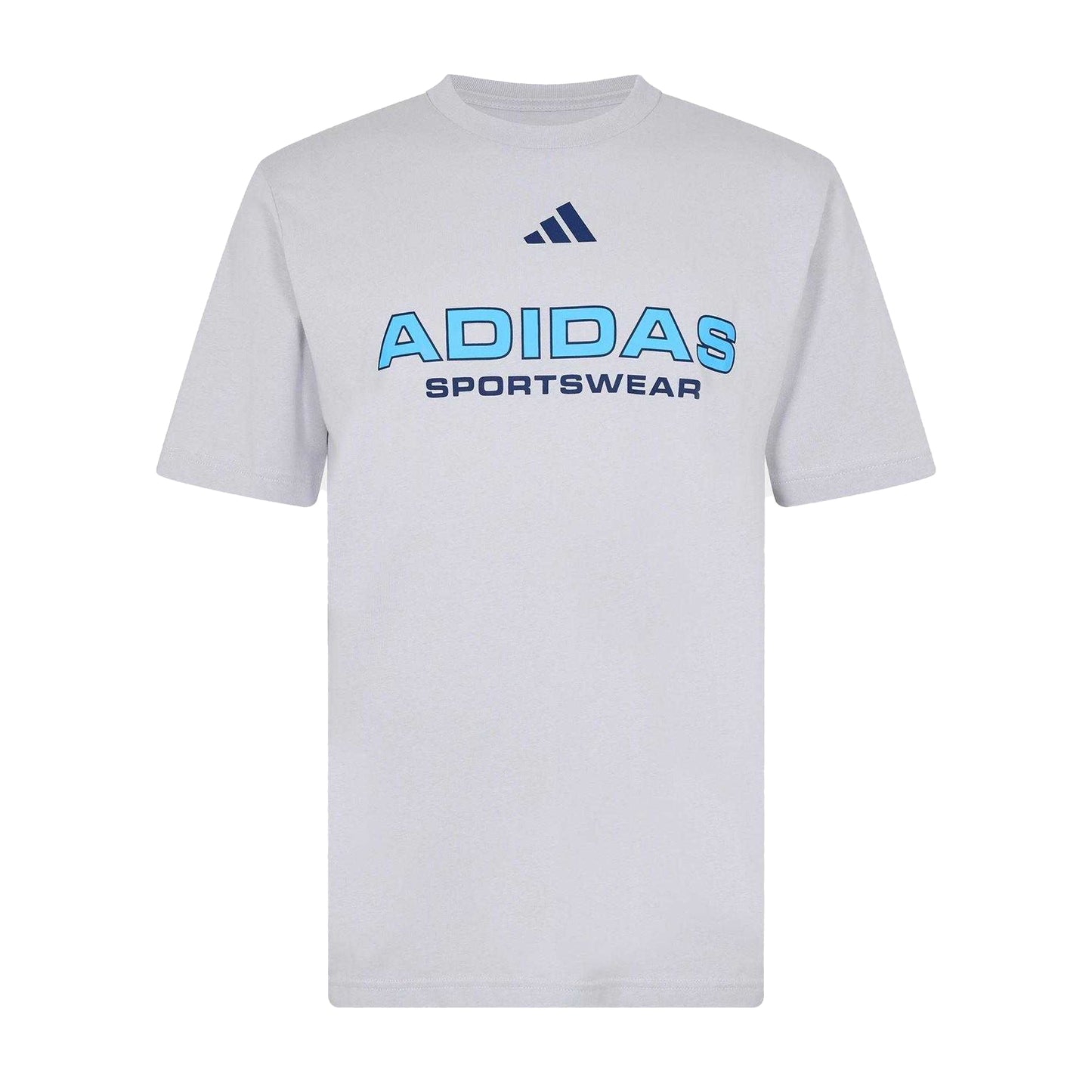 Medium Grey - Front - Adidas Mens Logo Cotton T-Shirt