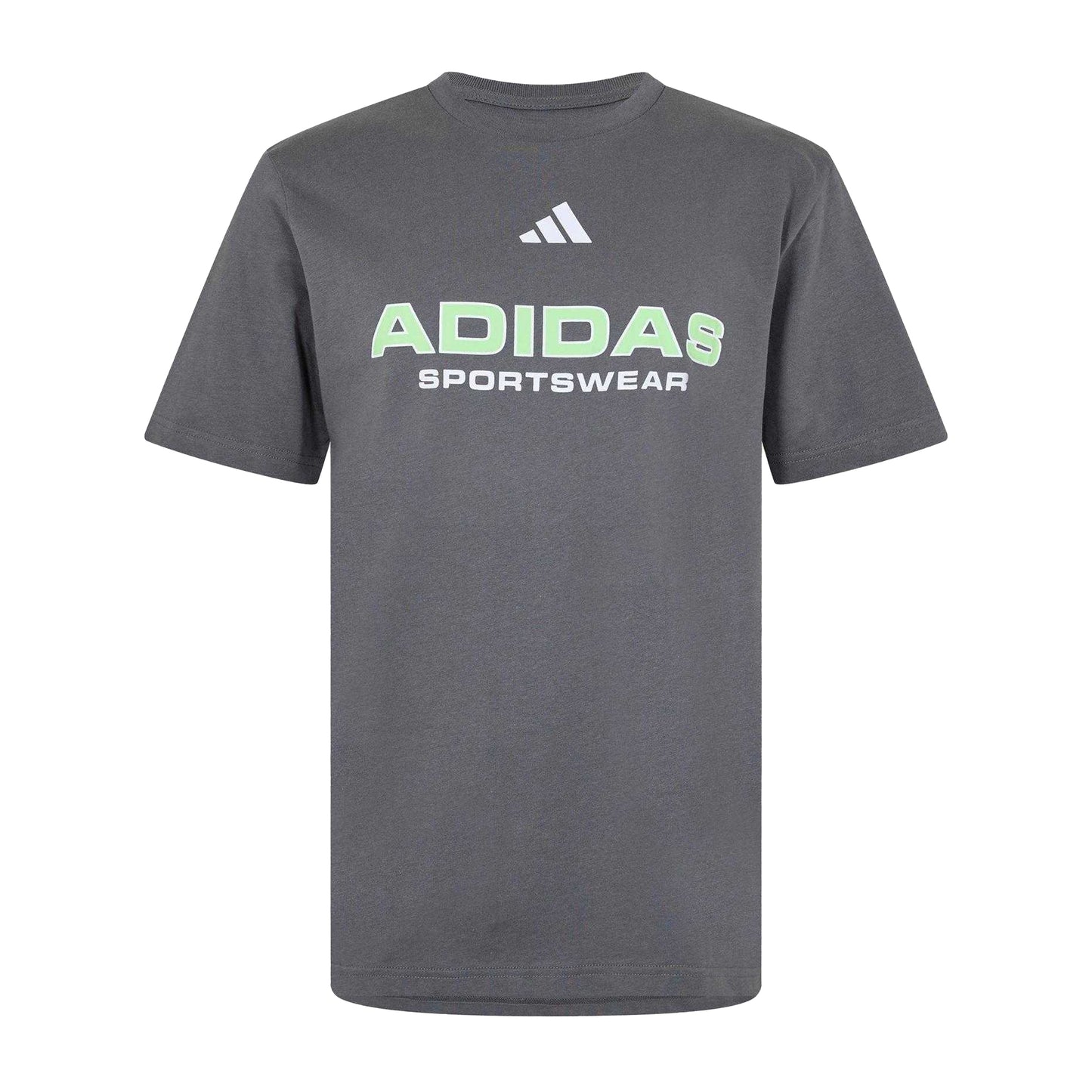 Grey-Green - Front - Adidas Mens Logo Cotton T-Shirt