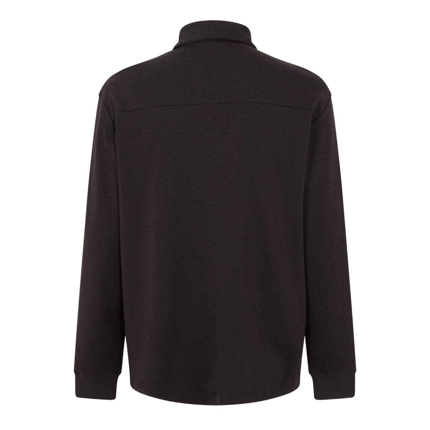 Black - Back - Hugo Mens Patch Collared Long-Sleeved Polo Shirt